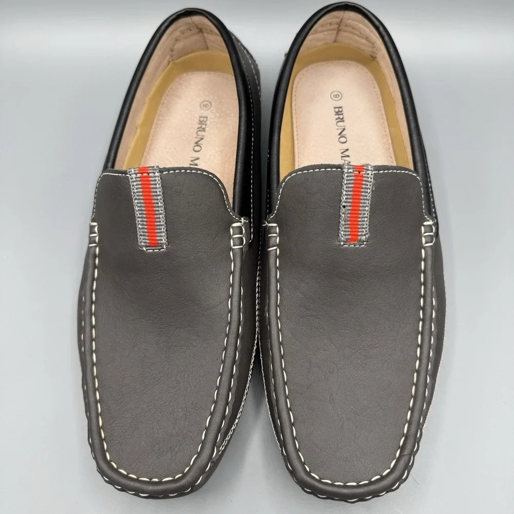 Bruno Marc Men's Driving Mocs Loafers Slip on Lightweight Shoes Grey Black Sz 9
